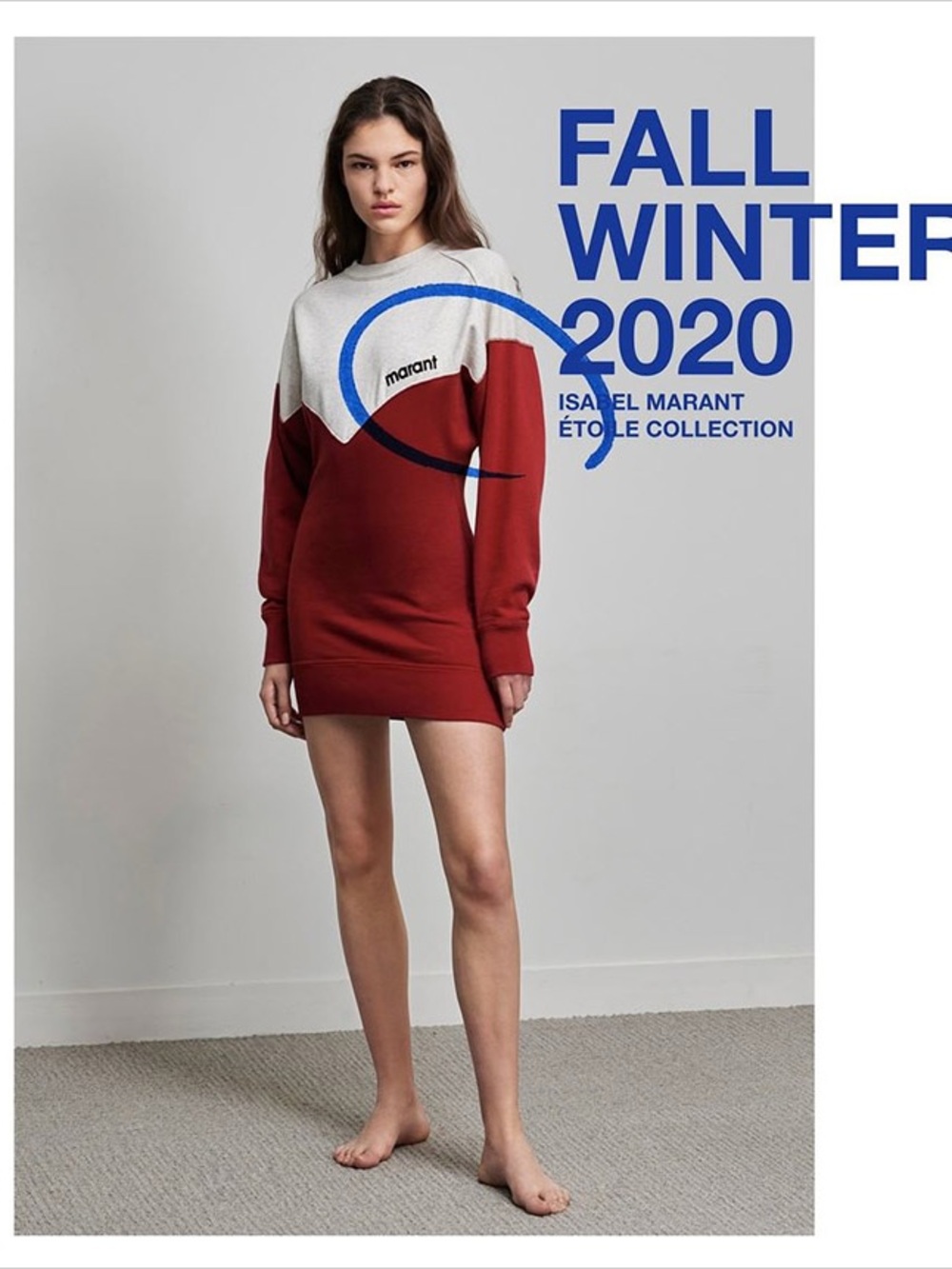 Isabel Marant Étoile Red Colorblock Logo Sweatshirt Dress FR 36 US 4